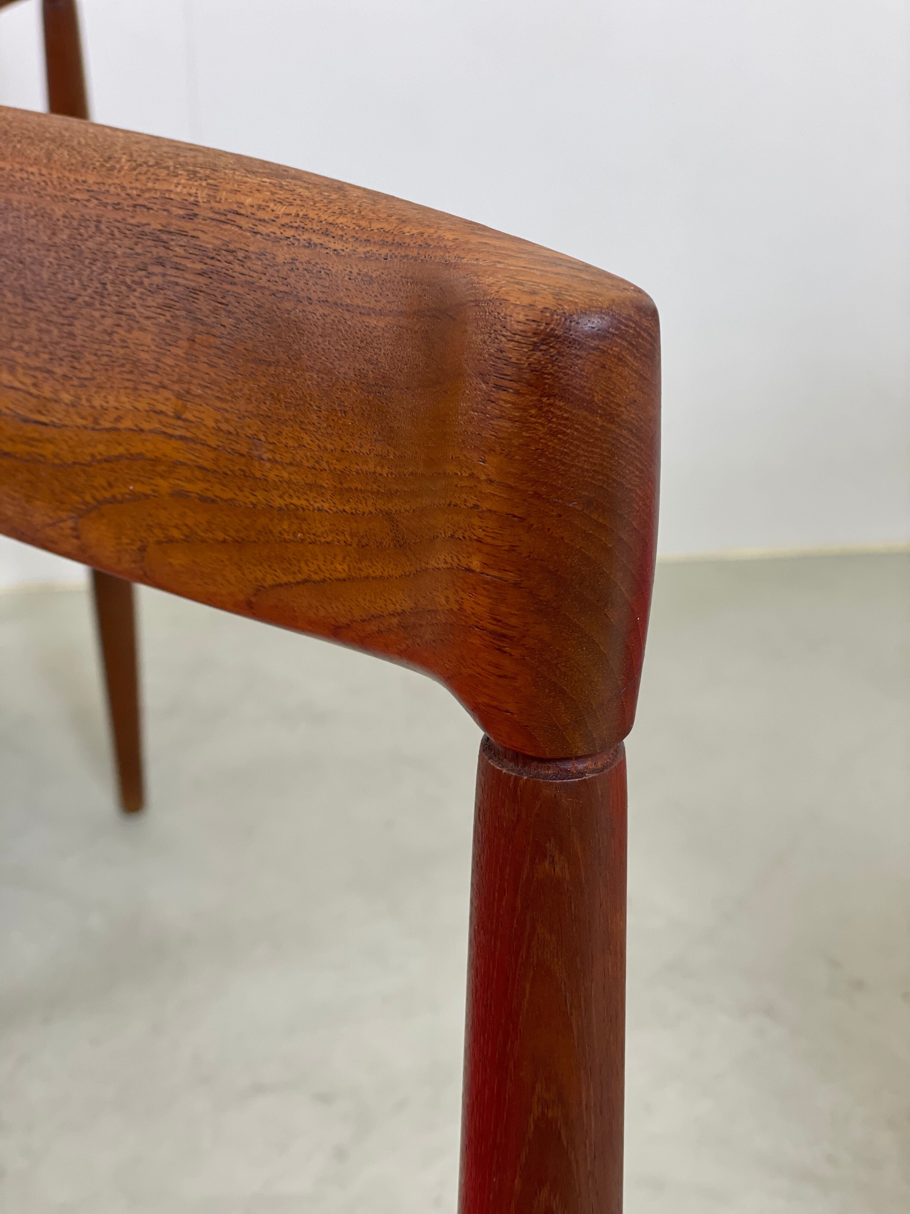 3 teak dining chairs by H. W. Klein for Bramin, 1960s