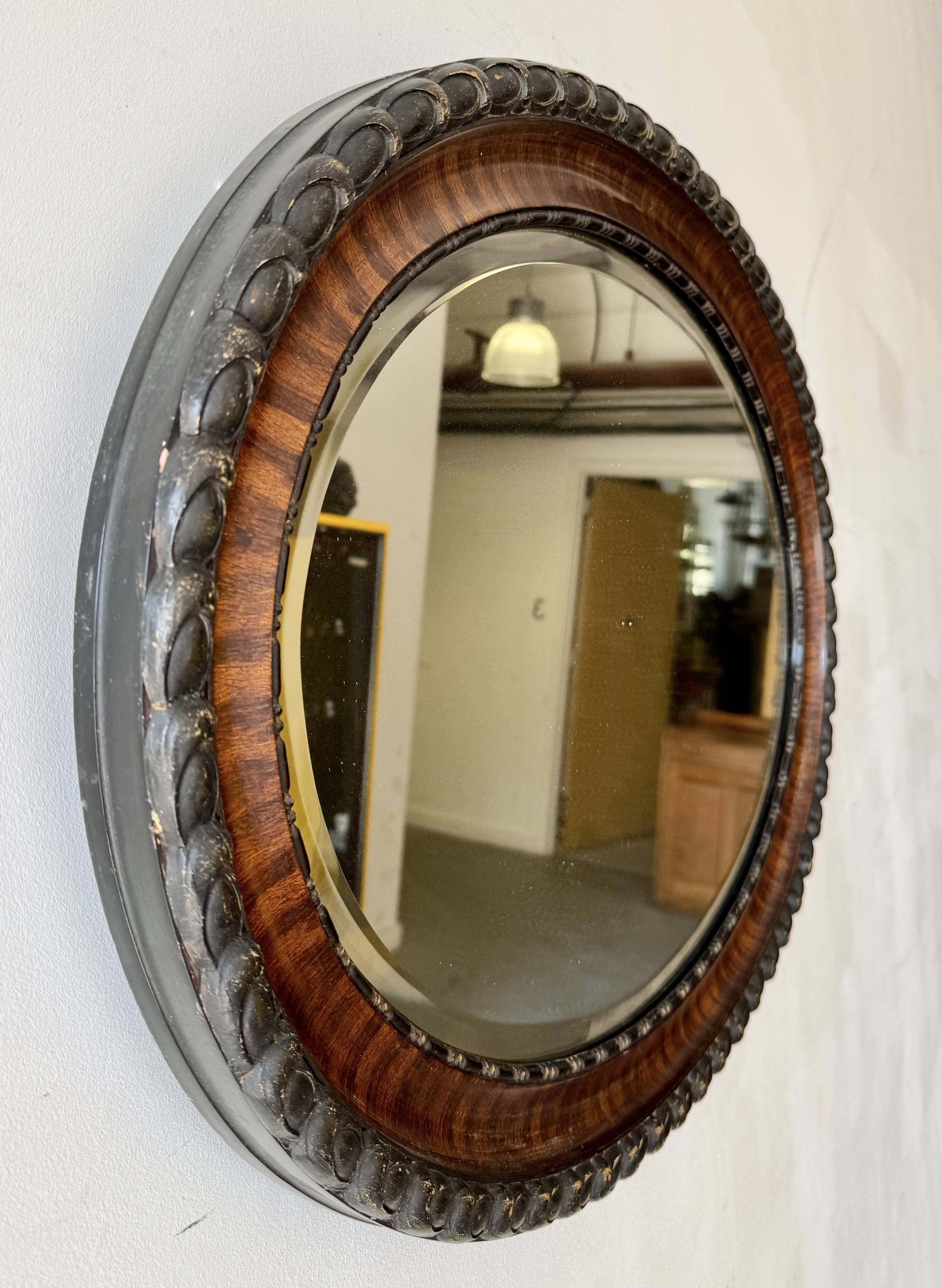 Edwardian Oval Wall Mirror Bevelled Edge