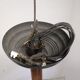 Modernist art deco chandelier/pendant lamp in glass and metal