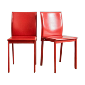 Paire de chaises en cuir