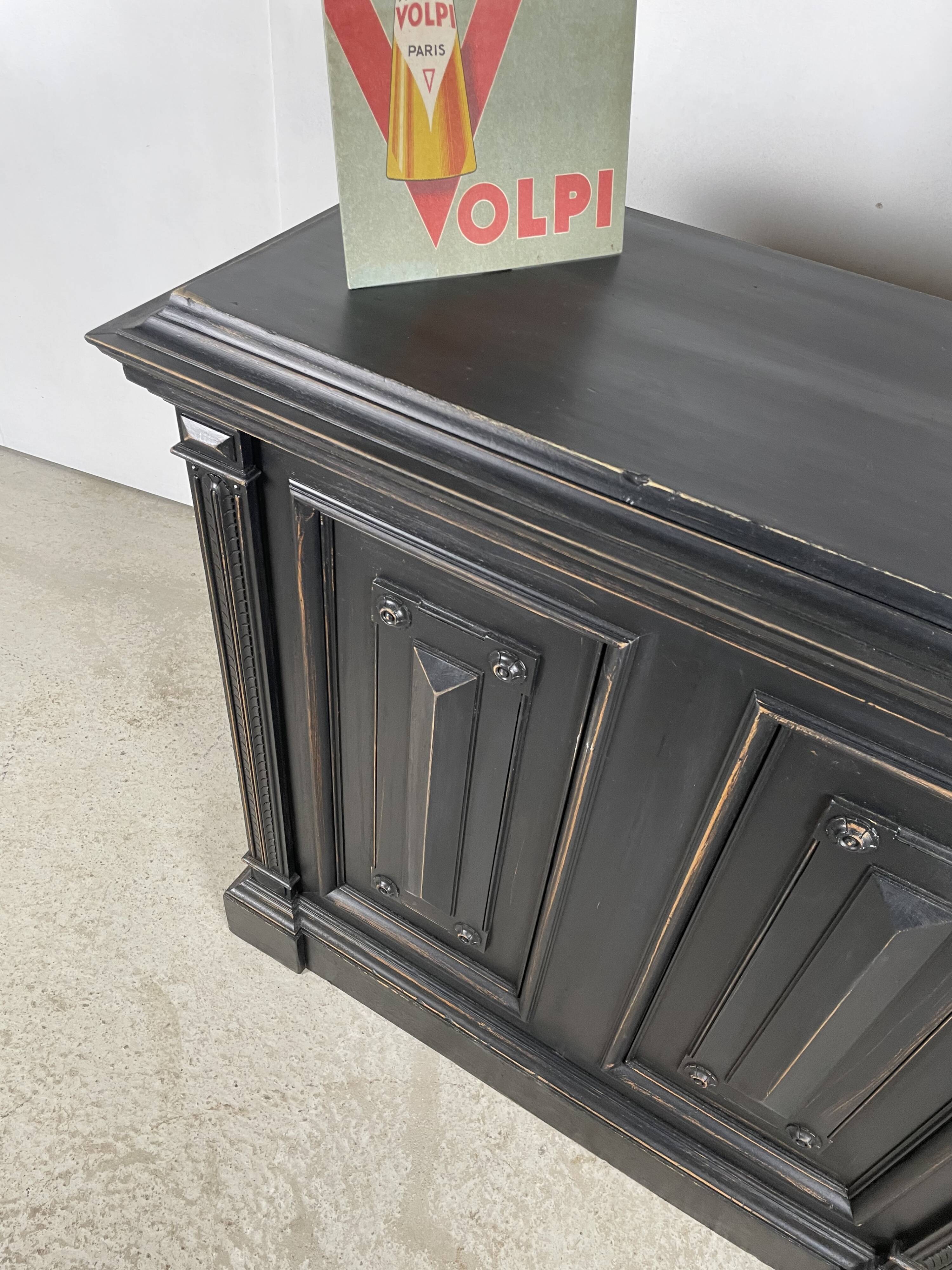 19th-century solid wood trade counter