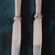 Silver-plated dessert knives, Christofle hallmark, set of two