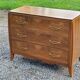 Chest of drawers from the 40s/50s in golden blond walnut 3 drawers feet compass