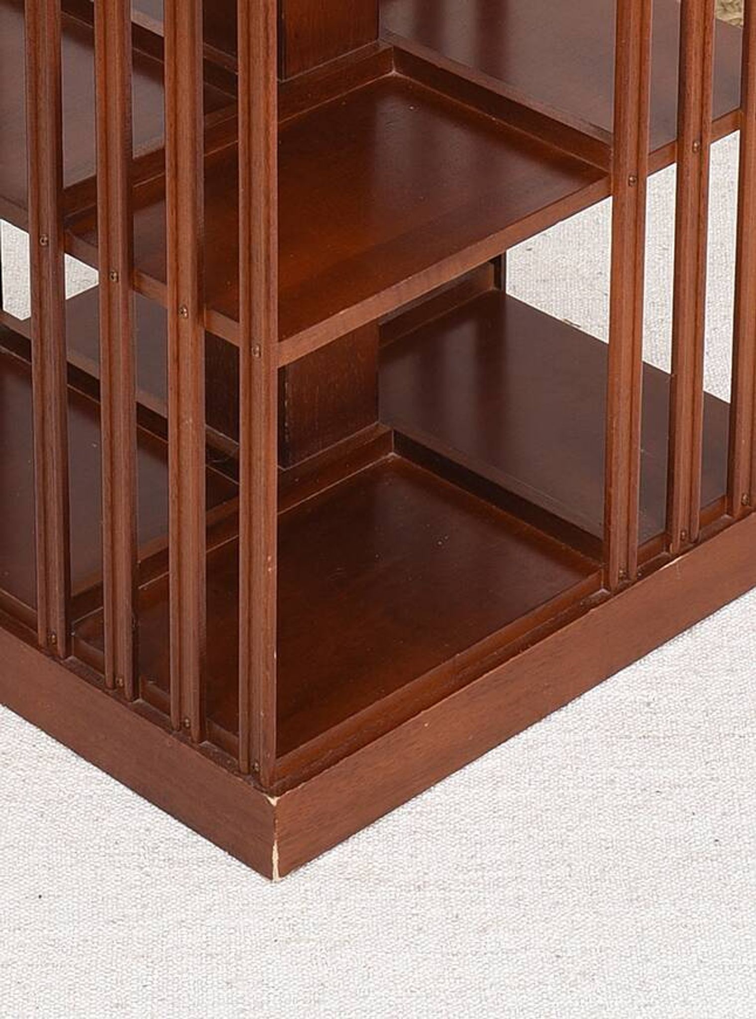 Revolving bookcase, rotating furniture (book mill), mahogany, three floors.
