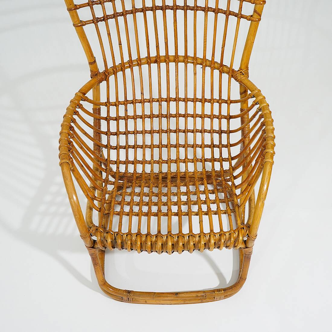 Rattan and woven cane armchair, 1960s