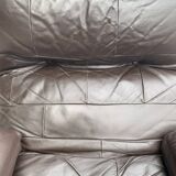 Pair of armchairs and ottoman leather Marsala by Michel Ducaroy for Ligne Roset 1970