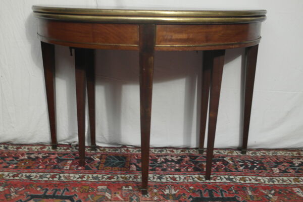 Table demie lune louis xvi en acajou