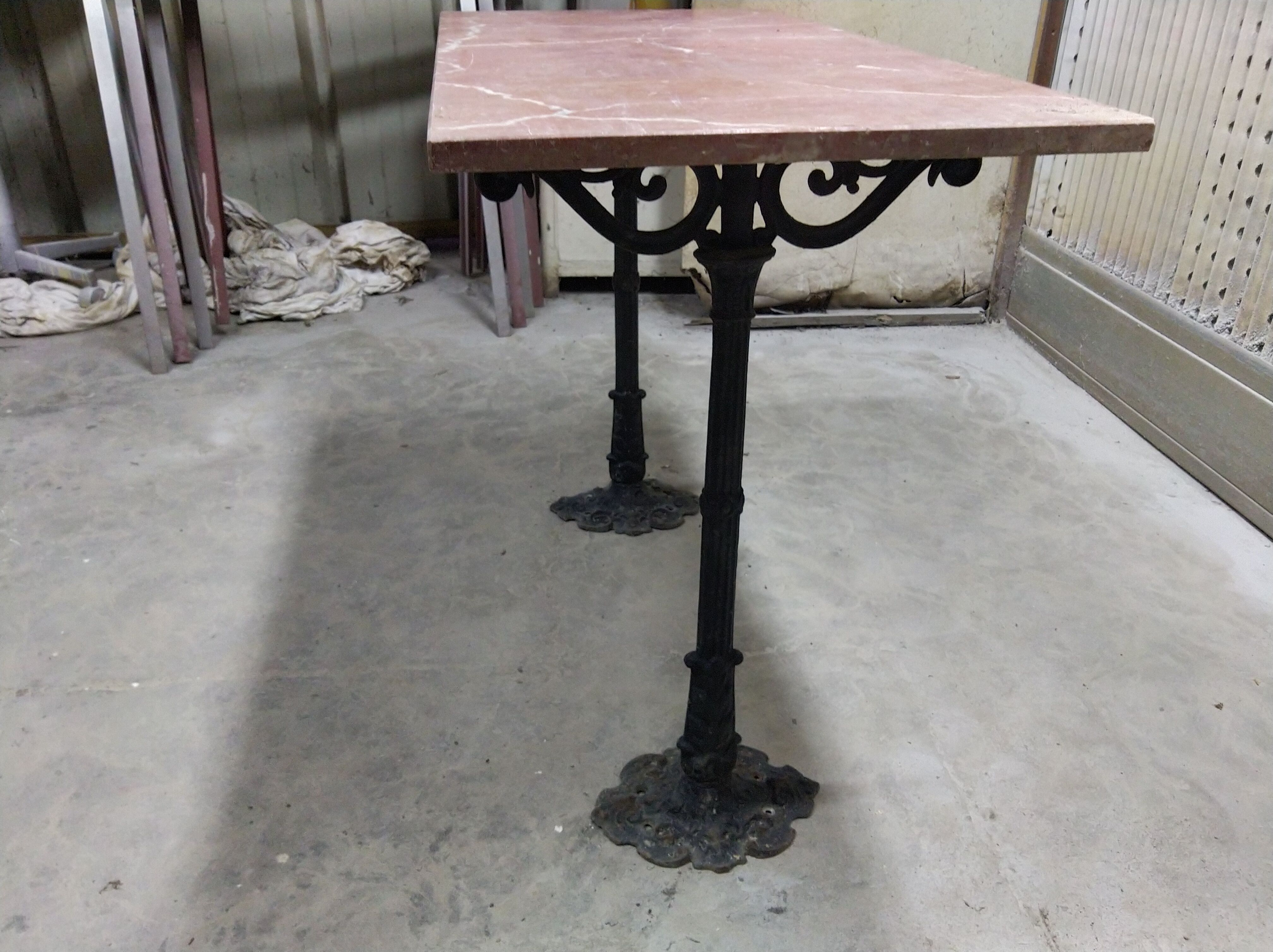Cast iron and marble peddler's table