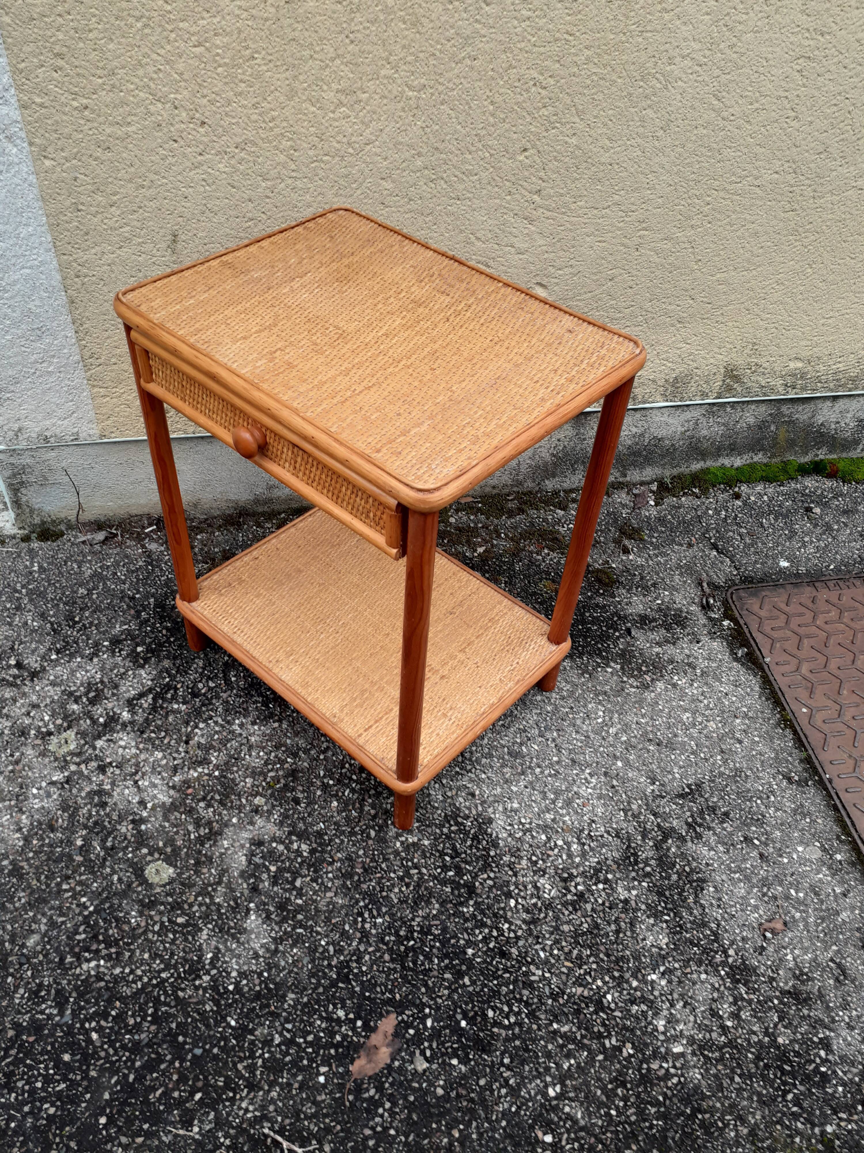 Bamboo bedside and wicker