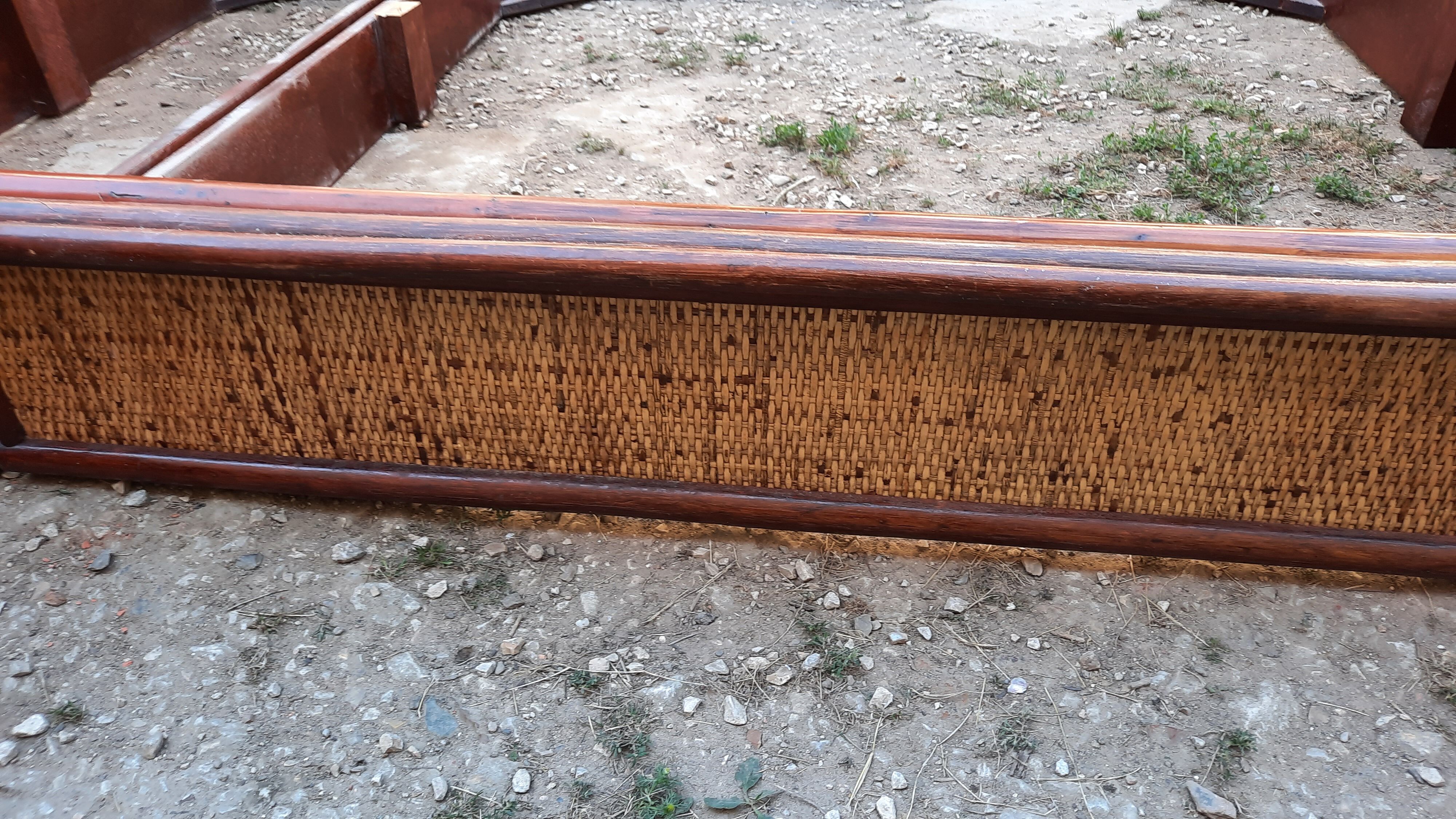 Rattan and bamboo bed and side tables