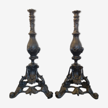 Pair of art deco candlestick