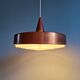 Scandinavian pendant light in copper and teak, 1960s