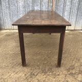 Rustic antique farmhouse table in solid oak with 1 drawer.