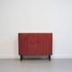 Cabinet en teck vintage avec poignées carrées