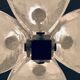 1960s Kaiser Murano Glass and Chrome Ceiling Light