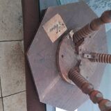 Antique wooden tripod side table with carved ball legs, 19th century