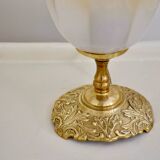 Brass tulip globe lamp