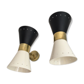 Paire d'appliques italiennes de design 50