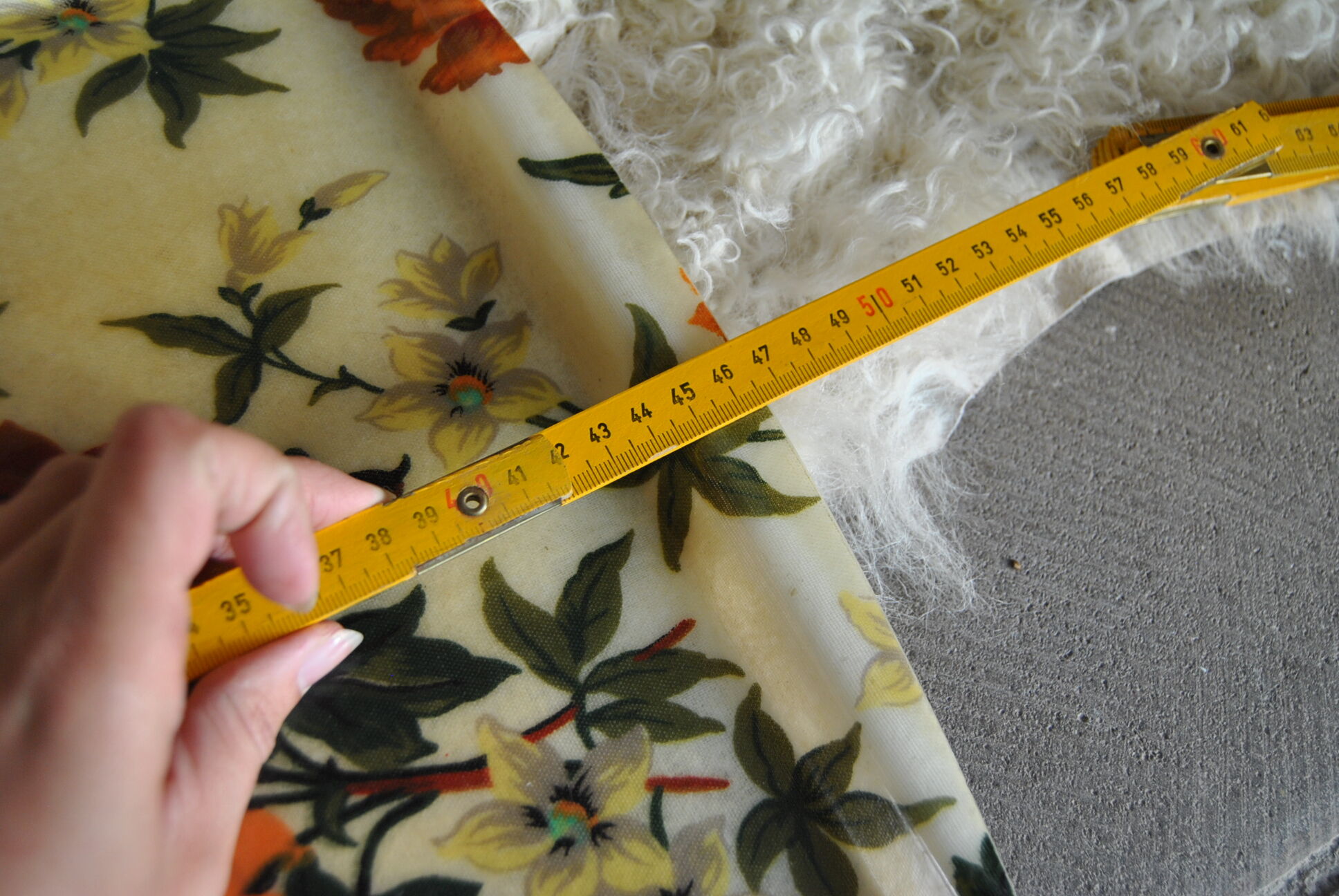 Orange fiberglass flower patterned top 70s