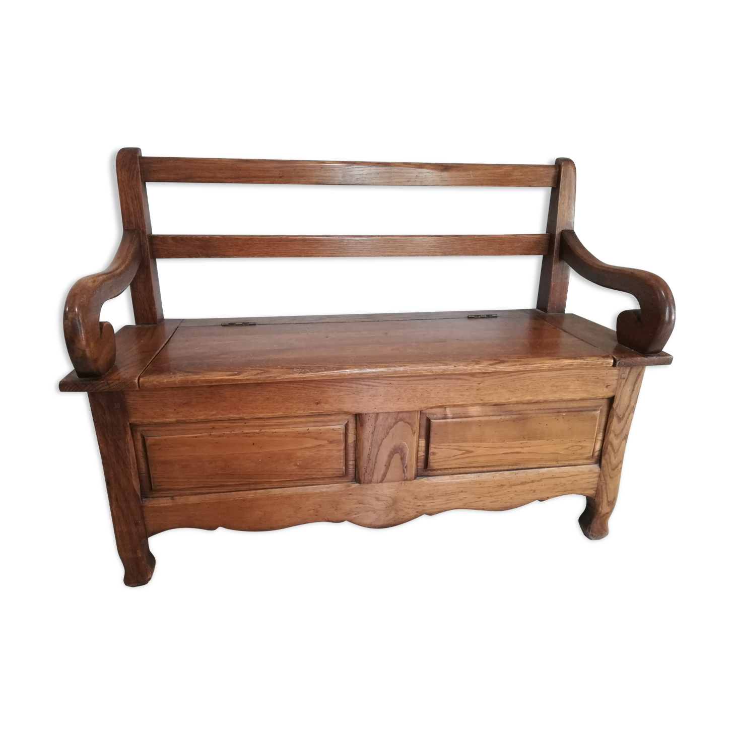 Banc Coffre Ancien En Bois Massif Selency