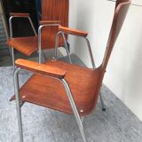 Chairs with multi-fold wooden armrest