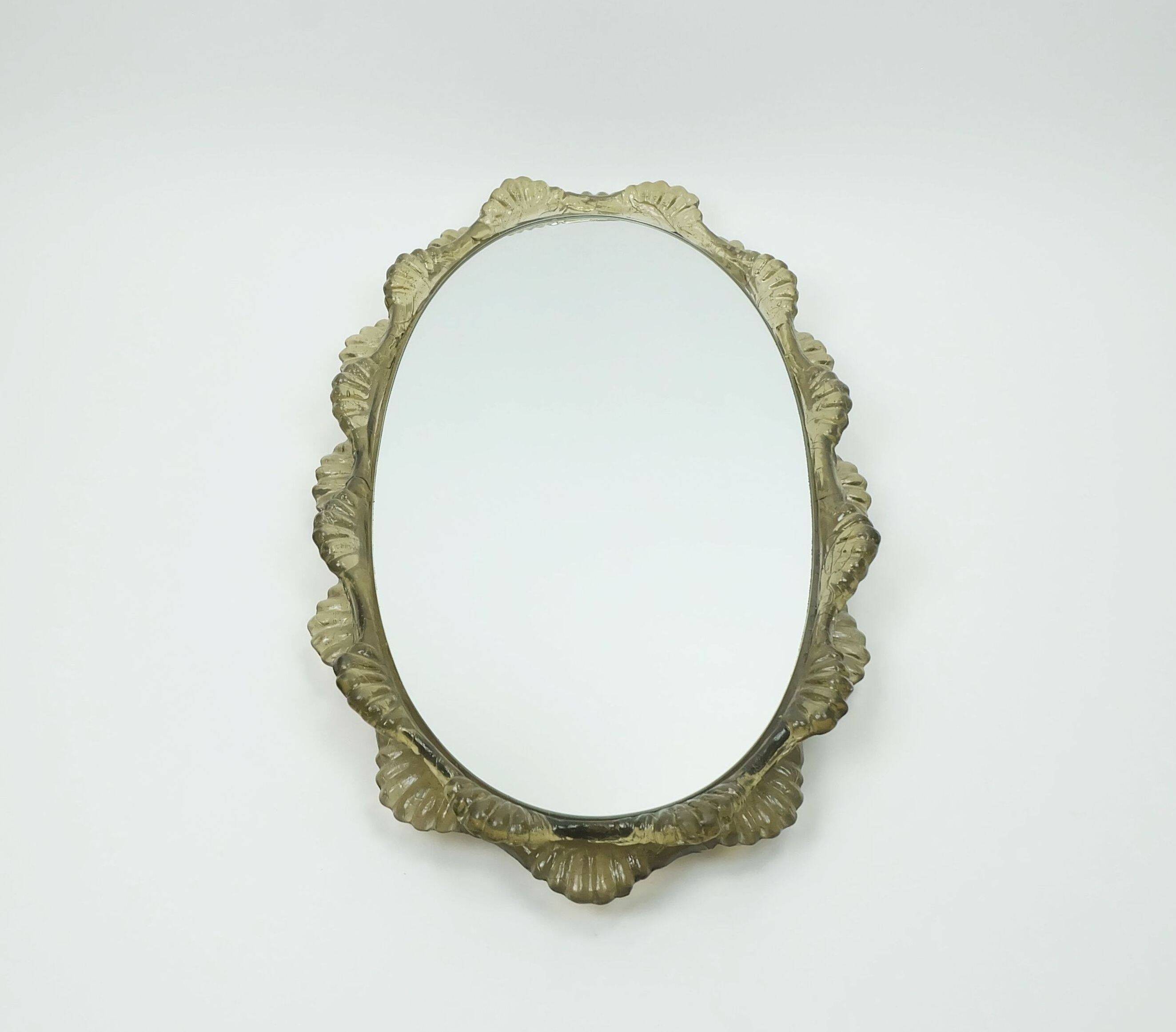 large back lit wall MIRROR acrylic frame ice glass decor 1960s 1970s