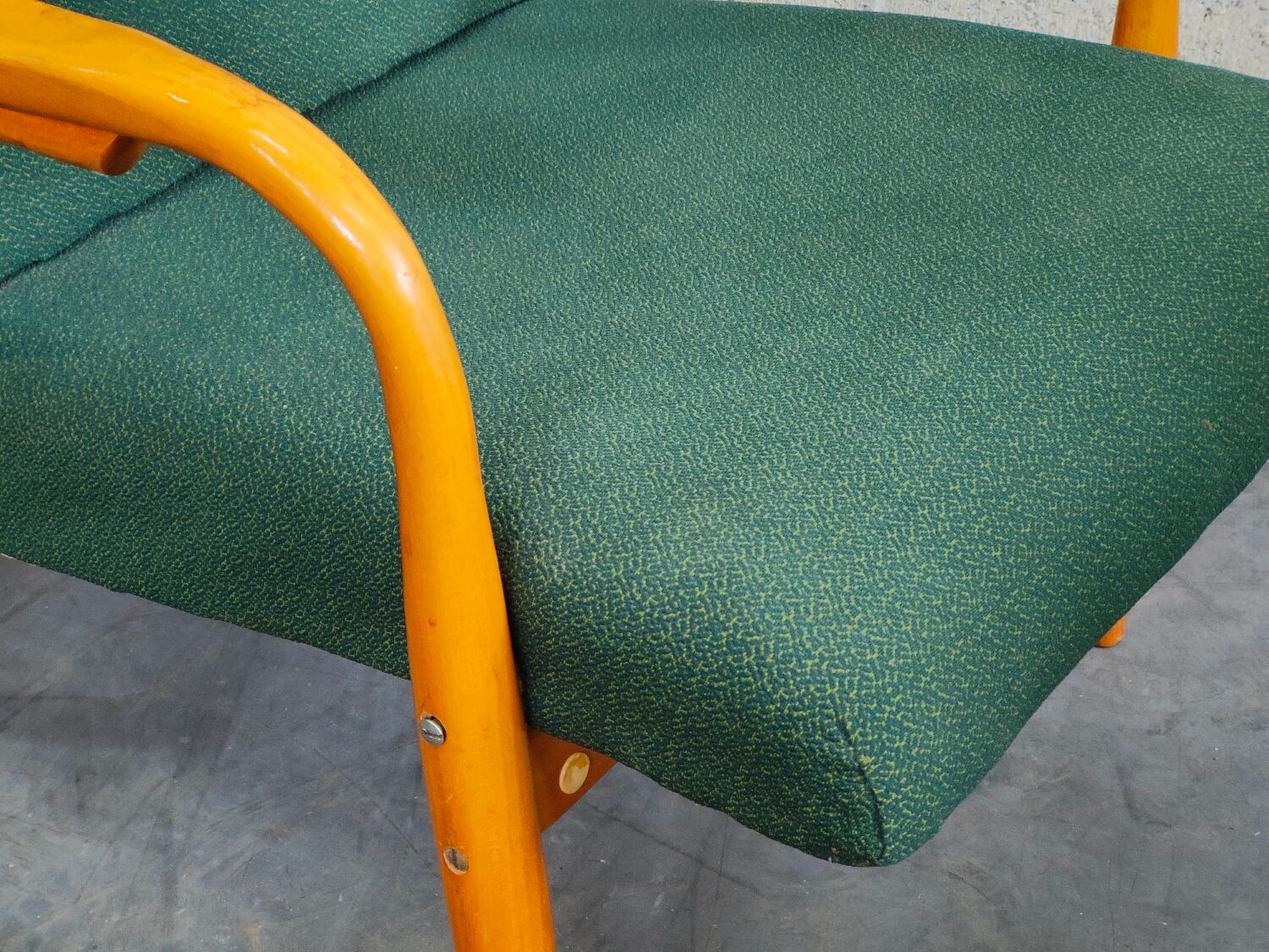 Pair of green armchairs by Antonin Suman for Ton Bystrice (Thonet) year 1960