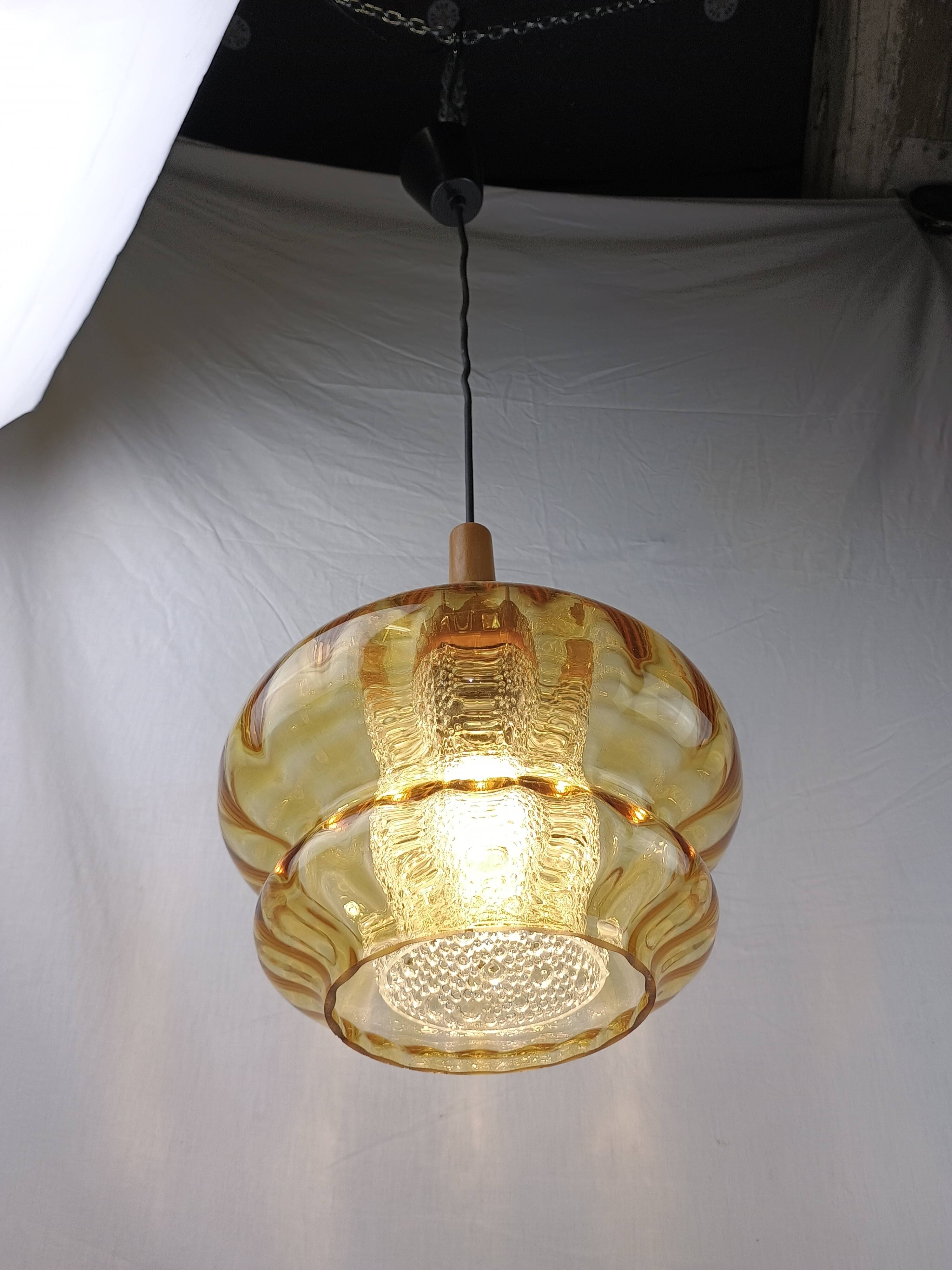 Vintage Scandinavian pendant light Orrefors – Carl Fagerlund Sweden, 1960s