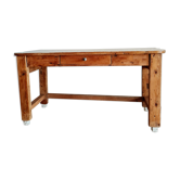 Table d'atelier bureau de métier en bois 1 tiroir plateau blanc
