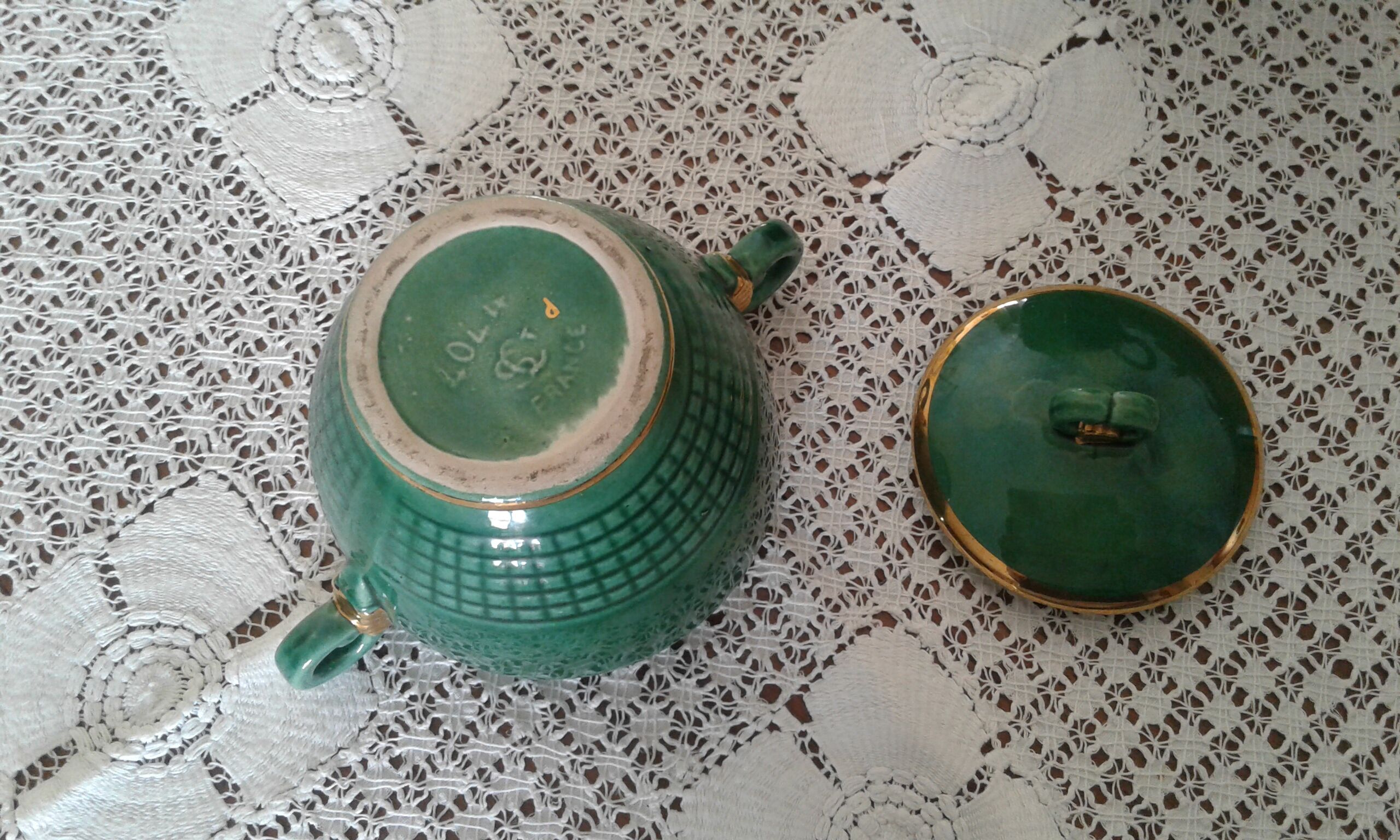 Coffee service, Saint Clement ceramics, Blanche Letalle, circa 50