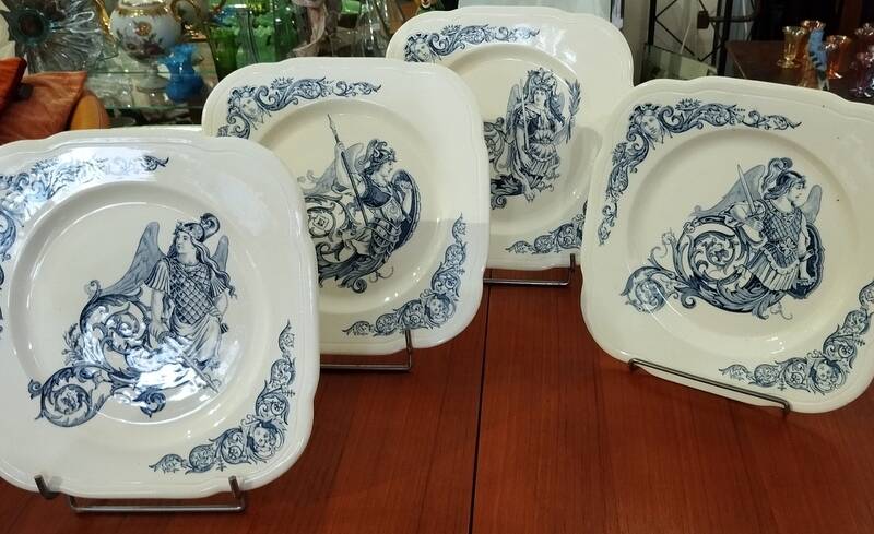 5 assiettes à dessert modèle Renaissance - faïence de Clairefontaine