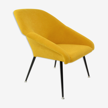 Fauteuil coquille jaune 1970