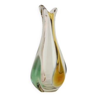 Bohemian Art Glass Vase by Josef Hospodka, 1960's