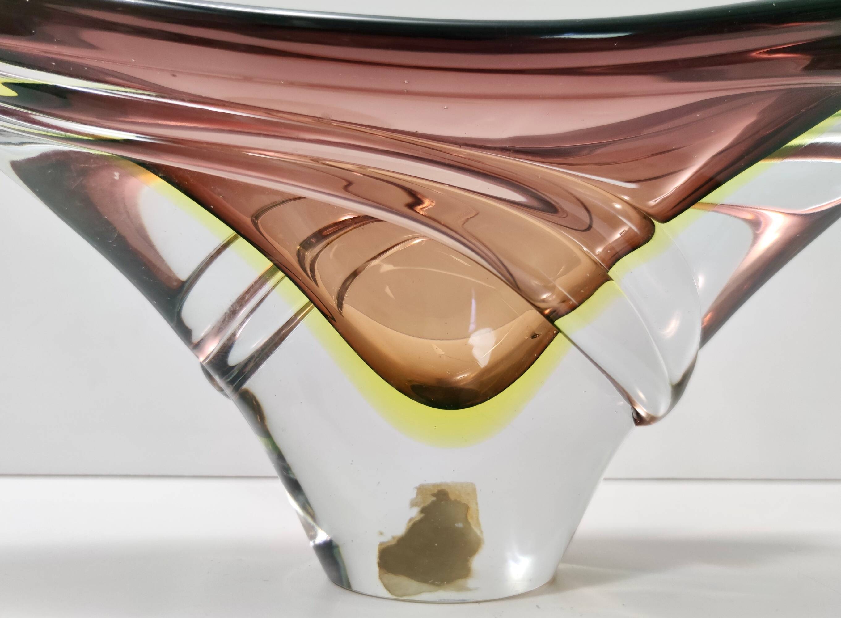 Brown Sommerso Glass Bowl or Centerpiece by Seguso, Italy