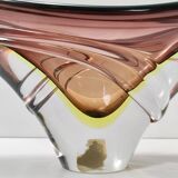Bol ou centre de table en verre Sommerso marron par Seguso, Italie