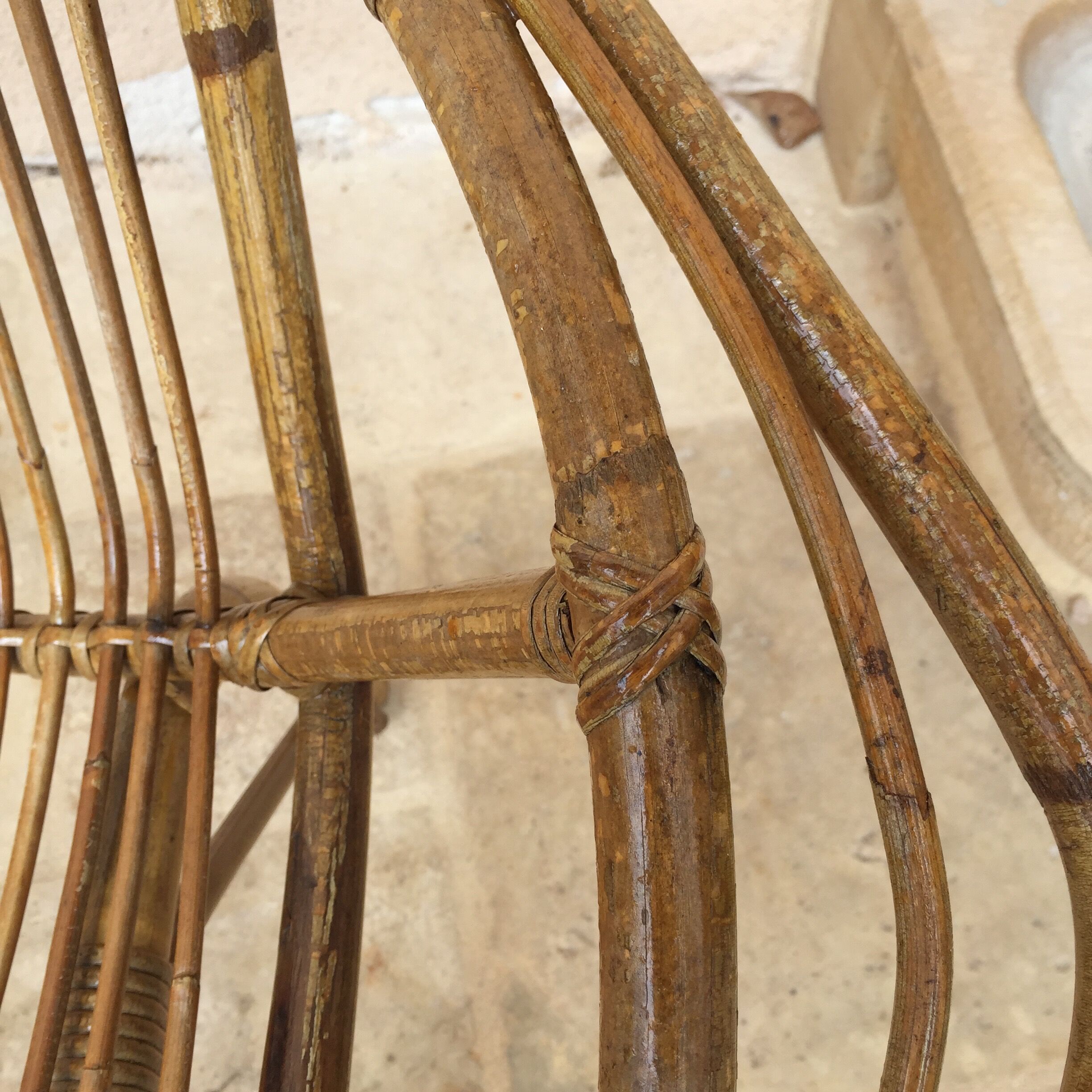 Pair of vintage rattan armchairs