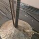 Wrought iron lamp, tulip molded glass pressed, unsigned 1930 a 40