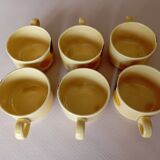 6 Gien "Sun" coffee cups