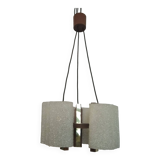 Scandinavian teak and perspex pendant chandelier