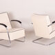 Pair of white Bauhaus armchairs - 1930s Czechia