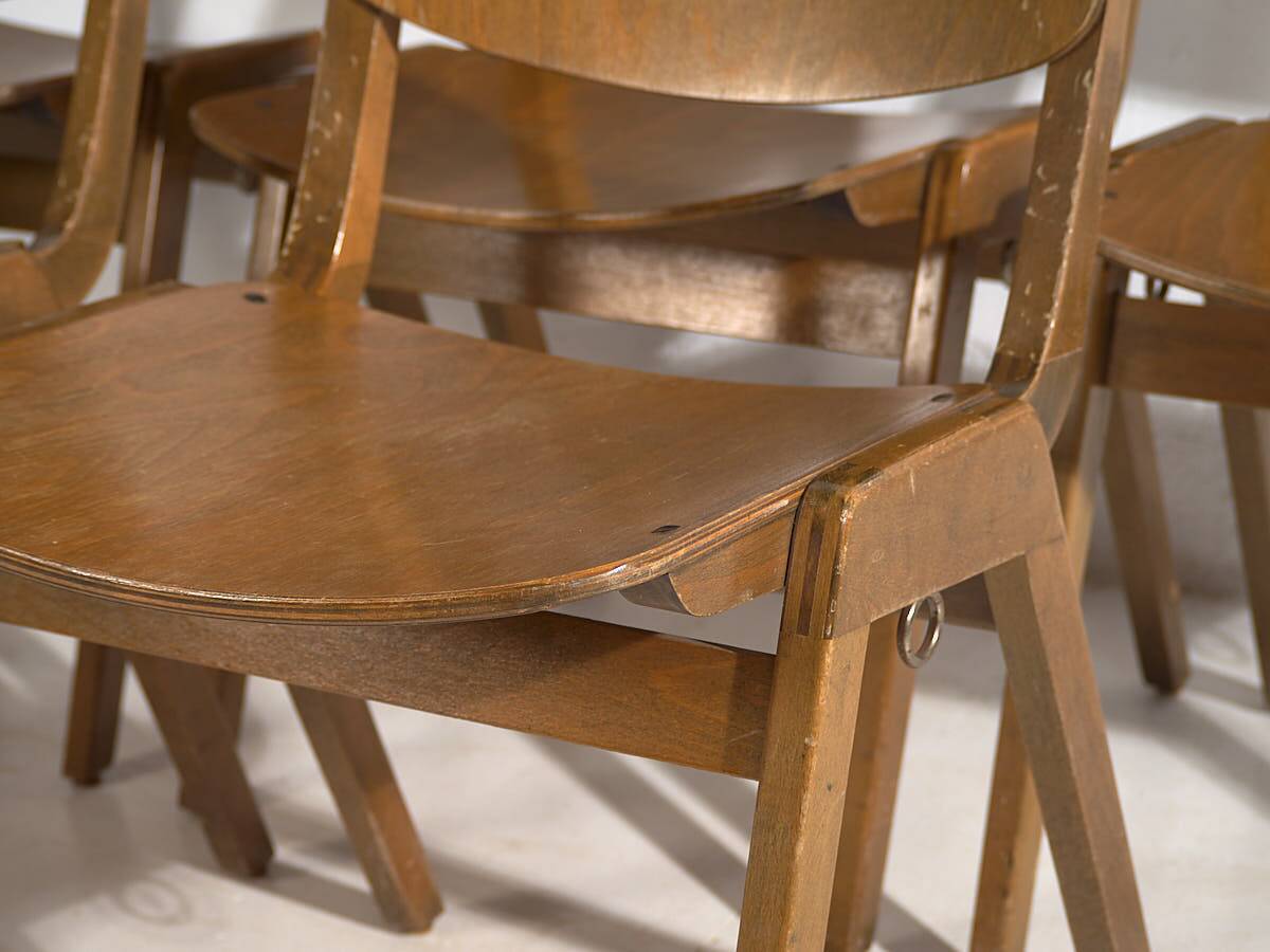 Chaises de salle à manger vintage Thonet (c.1950). Ensemble de 6 pièces