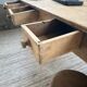 Pine and oak farmhouse table with multiple drawers, communal type, 240cm.