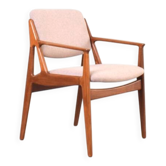 Fauteuil Ella en teck et laine du milieu du siècle par Arne Vodder pour Vamo Sønderborg