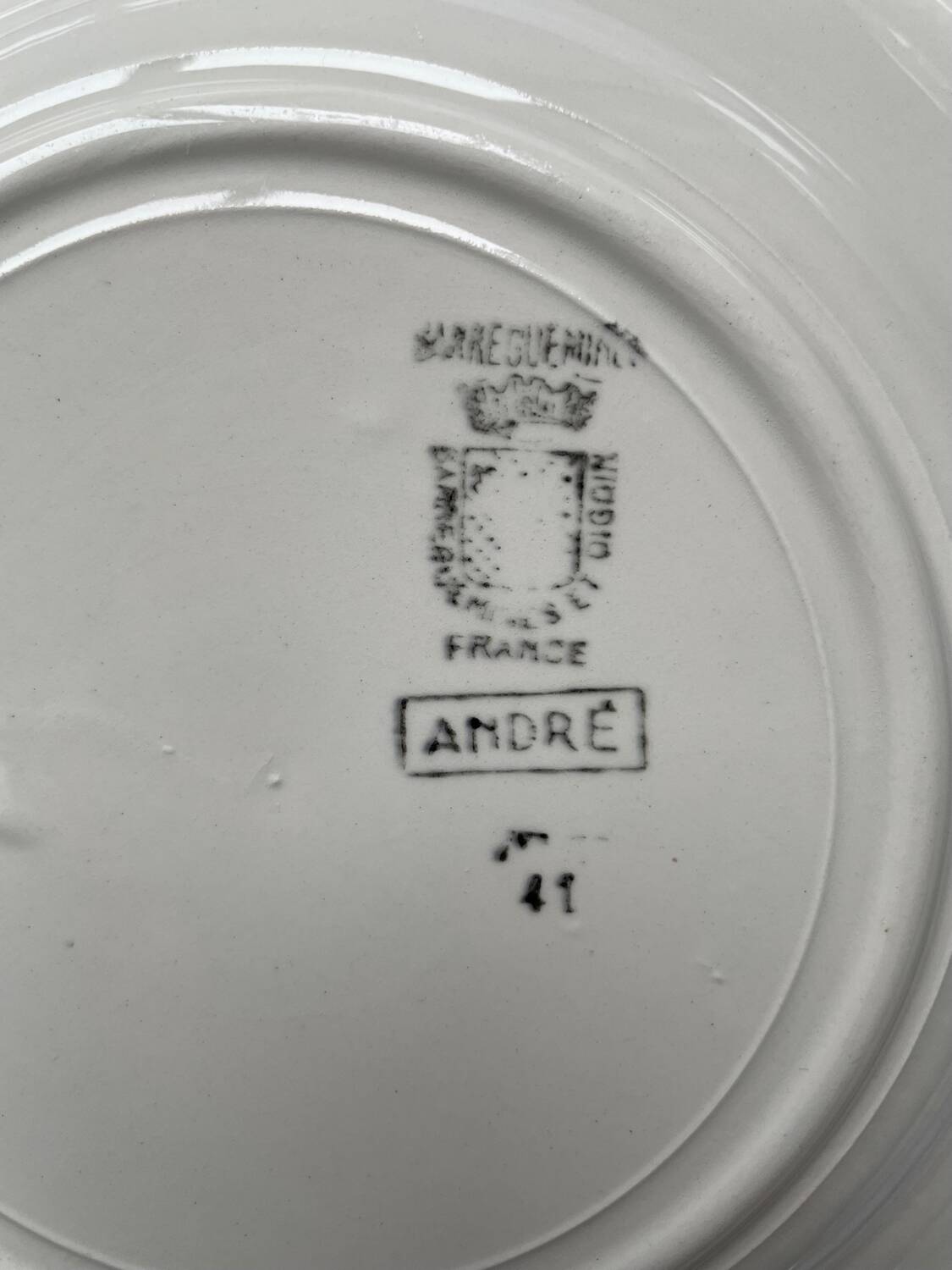 6 dessert plates Sarreguemines Digoin Model André