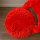 Pair of vintage red shaggy armchairs from the 1960s.