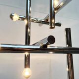 Minimalist chrome ceiling lamp from the mid-century space age by Temde, Switzerland, 1960s.