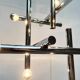 Minimalist chrome ceiling lamp from the mid-century space age by Temde, Switzerland, 1960s.