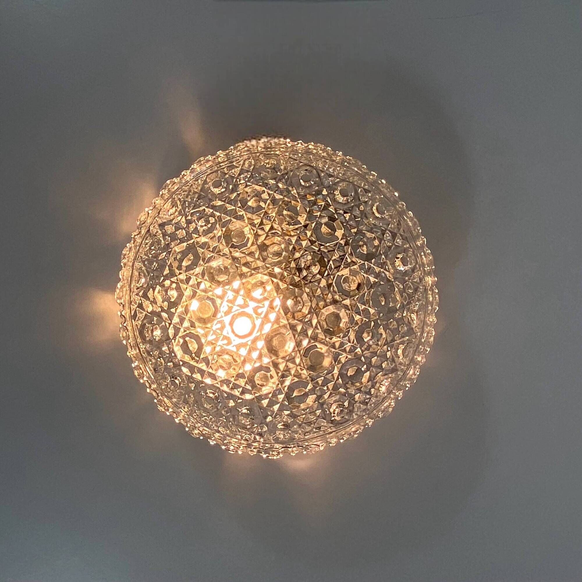 Minimalist round glass ceiling light wall light 1970 1980 seventies eighties LAMP-7256