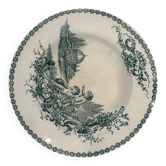 Hollow plate ironstone St Amand Trianon model green - earthenware a
