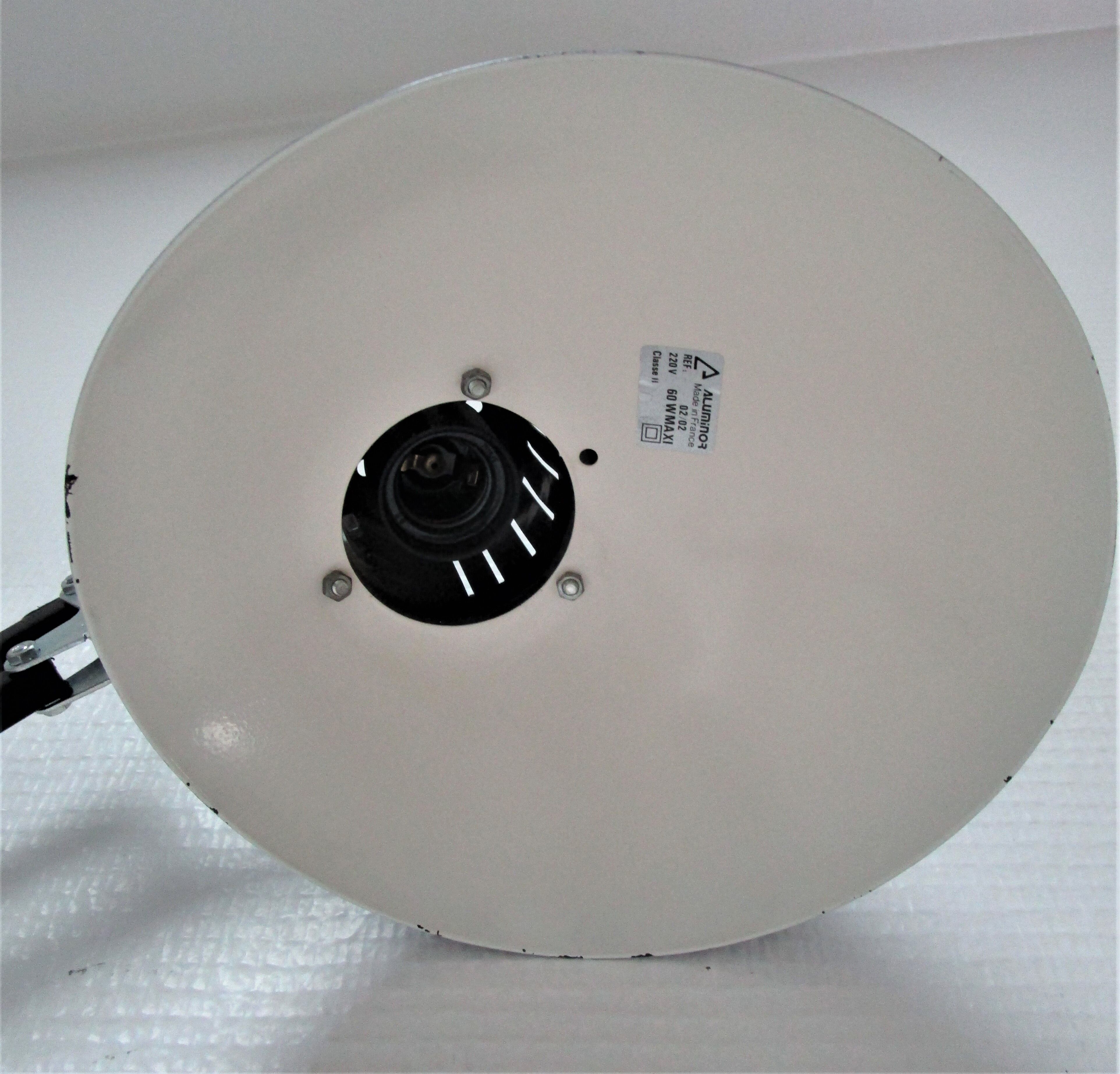 Lamp architect metal black design Aluminor vintage
